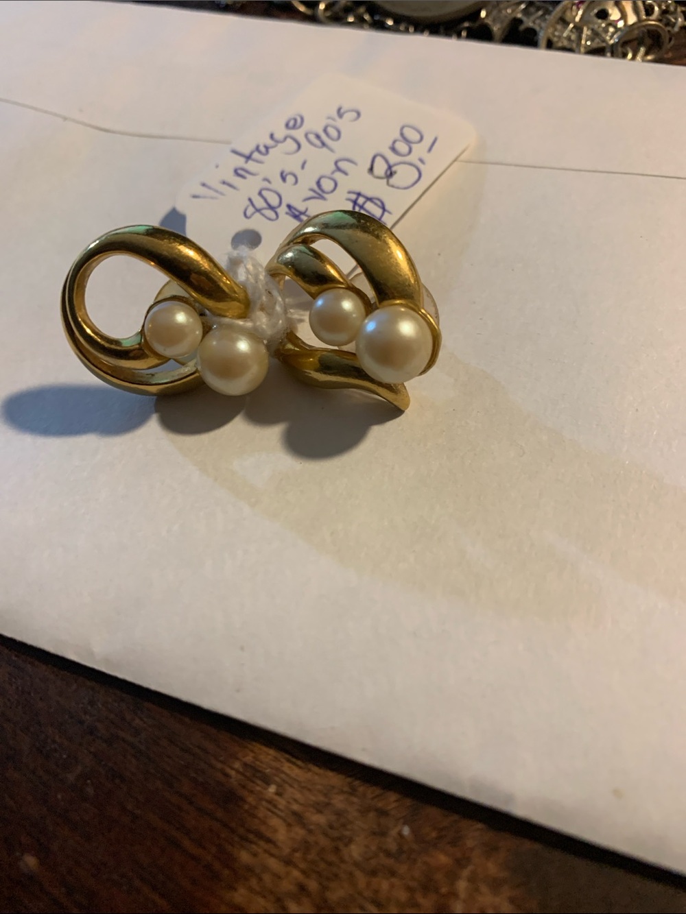 Avon Classic Gold-Tone Pearl Stud Earrings - Timeless Women's Jewelry